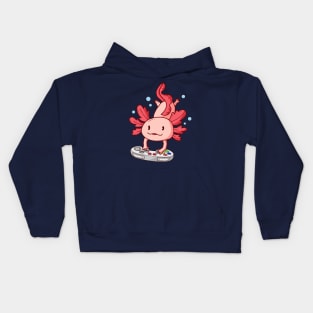 Gamer Axolotl Playing Video Games Cute Axolotl Lover Kids Hoodie